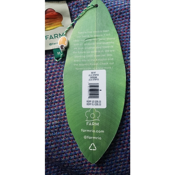 46. Farm Rio Julie Stripes Embroidered Cardigan - Picture 15 of 16